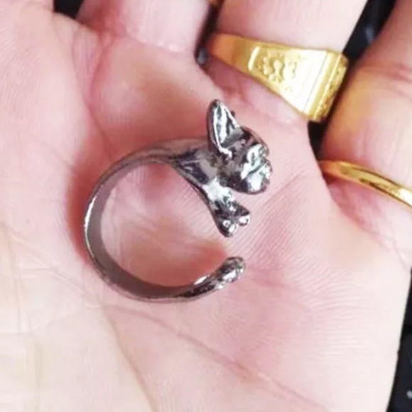 {DOTTIE} sterling silver dog wrap ring silver color only - Picture 4 of 5